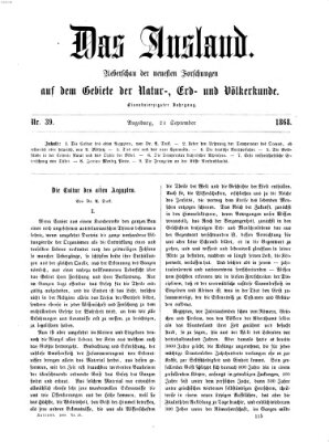 Das Ausland Donnerstag 24. September 1868