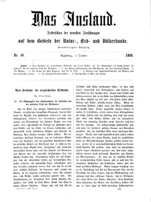 Das Ausland Donnerstag 1. Oktober 1868