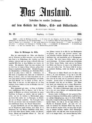 Das Ausland Donnerstag 15. Oktober 1868