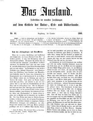 Das Ausland Donnerstag 29. Oktober 1868