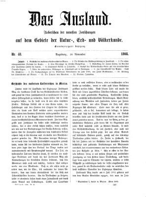 Das Ausland Donnerstag 26. November 1868