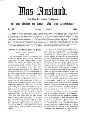 Das Ausland Donnerstag 3. Dezember 1868