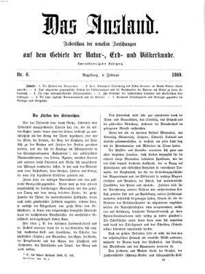 Das Ausland Samstag 6. Februar 1869