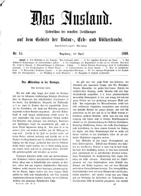 Das Ausland Samstag 10. April 1869