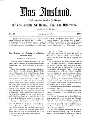 Das Ausland Samstag 15. Mai 1869