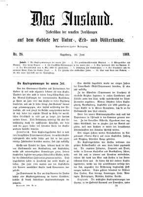 Das Ausland Samstag 26. Juni 1869