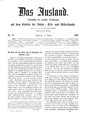 Das Ausland Samstag 21. August 1869