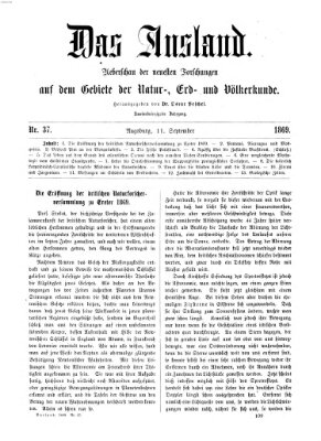 Das Ausland Samstag 11. September 1869