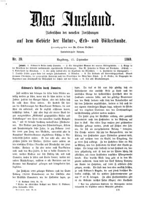 Das Ausland Samstag 25. September 1869