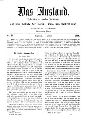 Das Ausland Samstag 16. Oktober 1869