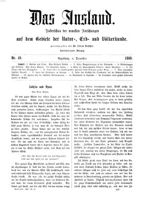 Das Ausland Samstag 4. Dezember 1869