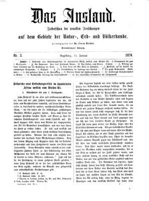 Das Ausland Samstag 15. Januar 1870