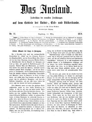 Das Ausland Samstag 12. März 1870