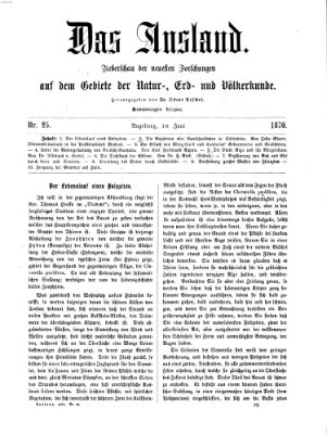 Das Ausland Samstag 18. Juni 1870