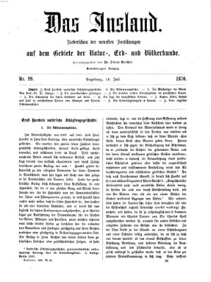 Das Ausland Samstag 16. Juli 1870