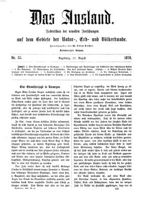 Das Ausland Samstag 27. August 1870