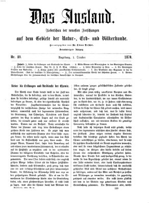 Das Ausland Samstag 1. Oktober 1870