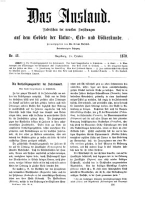 Das Ausland Samstag 15. Oktober 1870