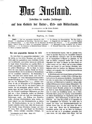 Das Ausland Samstag 22. Oktober 1870