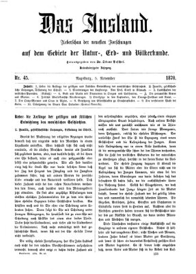 Das Ausland Samstag 5. November 1870