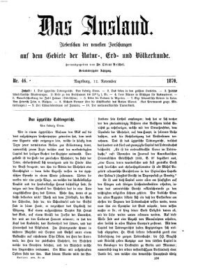 Das Ausland Samstag 12. November 1870