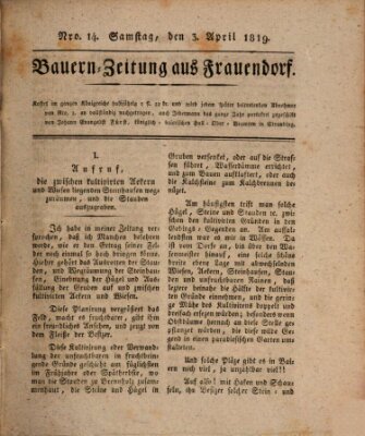 Bauern-Zeitung aus Frauendorf Samstag 3. April 1819