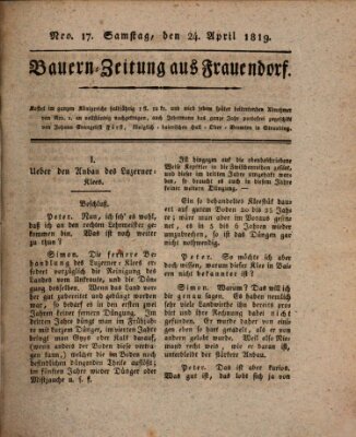 Bauern-Zeitung aus Frauendorf Samstag 24. April 1819