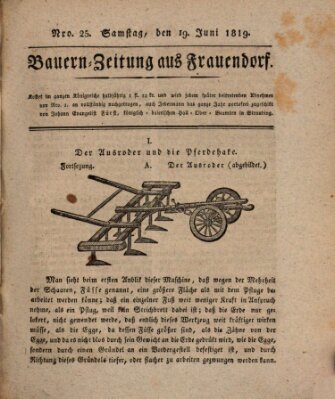 Bauern-Zeitung aus Frauendorf Samstag 19. Juni 1819