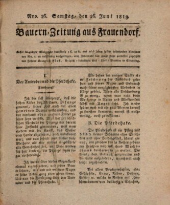 Bauern-Zeitung aus Frauendorf Samstag 26. Juni 1819