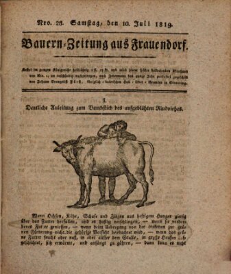 Bauern-Zeitung aus Frauendorf Samstag 10. Juli 1819