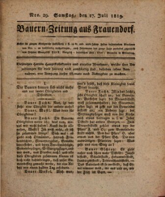 Bauern-Zeitung aus Frauendorf Samstag 17. Juli 1819