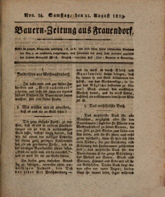 Bauern-Zeitung aus Frauendorf Samstag 21. August 1819