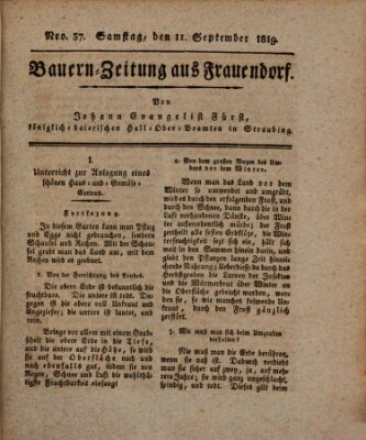 Bauern-Zeitung aus Frauendorf Samstag 11. September 1819