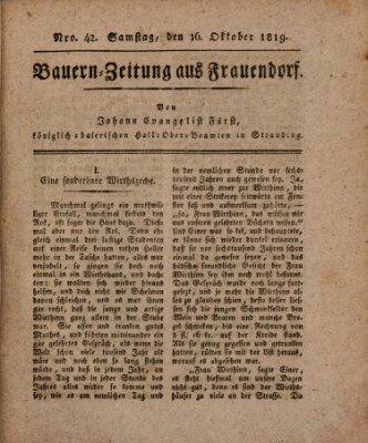 Bauern-Zeitung aus Frauendorf Samstag 16. Oktober 1819