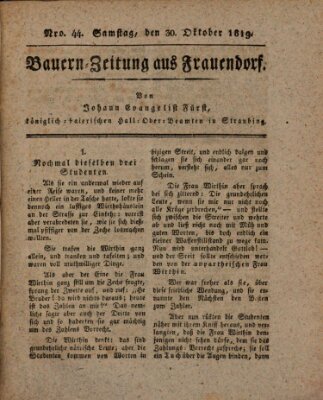 Bauern-Zeitung aus Frauendorf Samstag 30. Oktober 1819