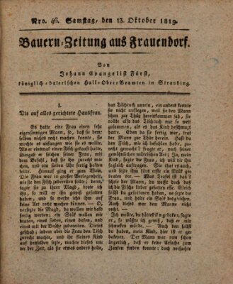 Bauern-Zeitung aus Frauendorf Samstag 13. November 1819