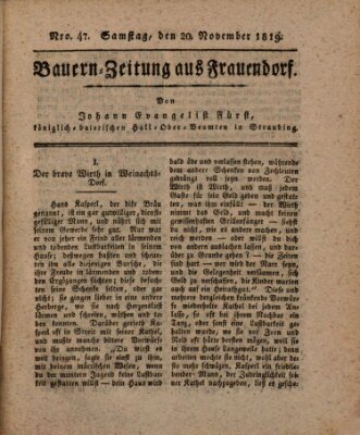 Bauern-Zeitung aus Frauendorf Samstag 20. November 1819