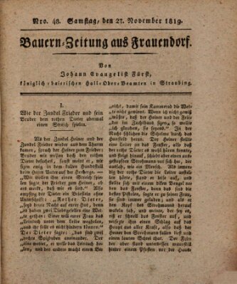 Bauern-Zeitung aus Frauendorf Samstag 27. November 1819