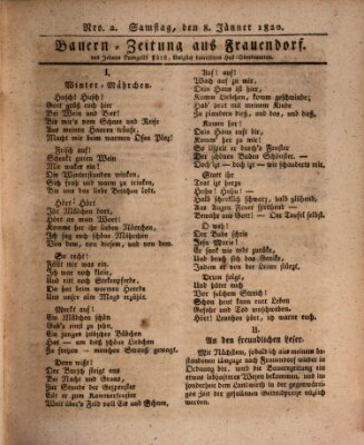 Bauern-Zeitung aus Frauendorf Samstag 8. Januar 1820