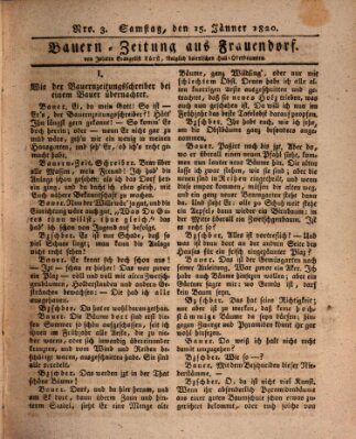 Bauern-Zeitung aus Frauendorf Samstag 15. Januar 1820