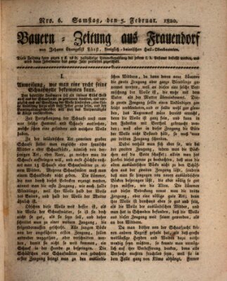 Bauern-Zeitung aus Frauendorf Samstag 5. Februar 1820