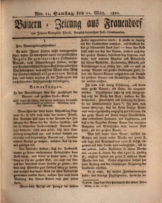 Bauern-Zeitung aus Frauendorf Samstag 11. März 1820