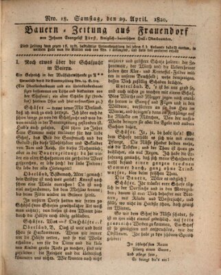 Bauern-Zeitung aus Frauendorf Samstag 29. April 1820