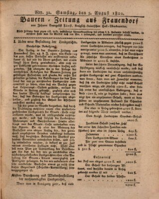 Bauern-Zeitung aus Frauendorf Samstag 5. August 1820