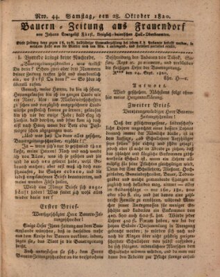 Bauern-Zeitung aus Frauendorf Samstag 28. Oktober 1820