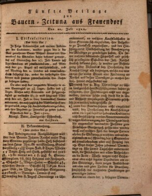 Bauern-Zeitung aus Frauendorf Samstag 22. Juli 1820