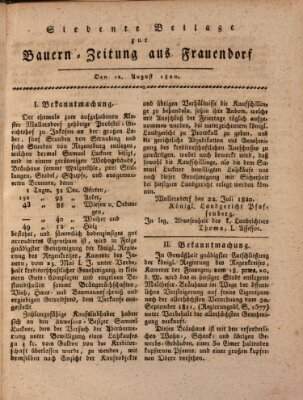 Bauern-Zeitung aus Frauendorf Samstag 12. August 1820