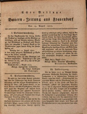 Bauern-Zeitung aus Frauendorf Samstag 19. August 1820