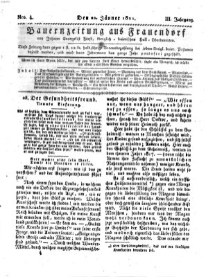 Bauern-Zeitung aus Frauendorf Montag 22. Januar 1821