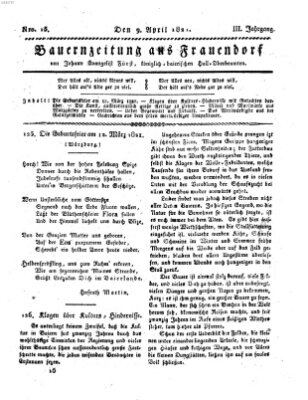 Bauern-Zeitung aus Frauendorf Montag 9. April 1821